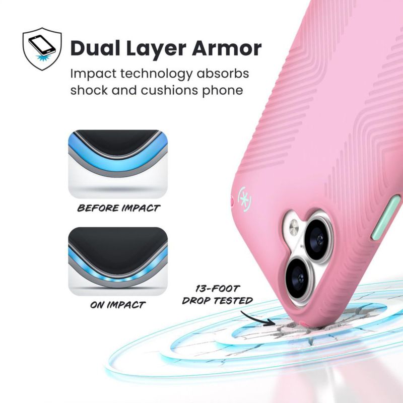 Funda Speck iPhone 17 LUX Grip MagSafe rosa