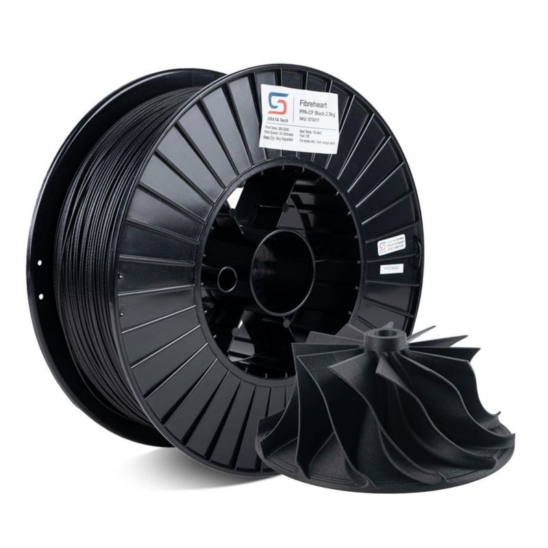 Filamento Siraya Tech Fibreheart PPA-CF 25 kg Negro