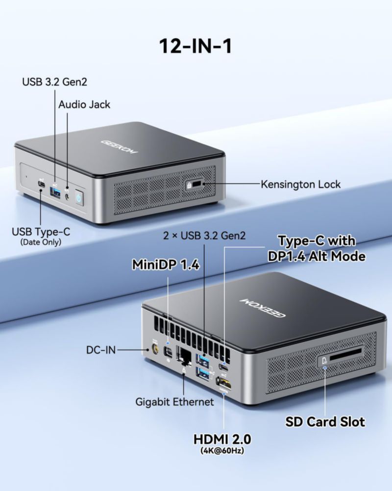 Mini PC GEEKOM Air11 N5095 8 GB RAM 256 GB SSD