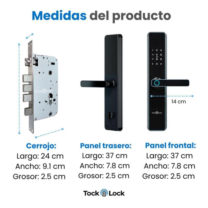 Tock Lock - Cerradura Electrónica Inteligente Wifi para puerta principal exterior | Chapa Digital Eléctrica | App, Huella, Códig