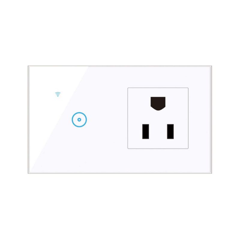 Feiniao 95-250V Enchufe Pared Inteligente WiFi con Interruptor Inteligente de Luz Táctil de 1 Grupo, Aplicación de Control Remot