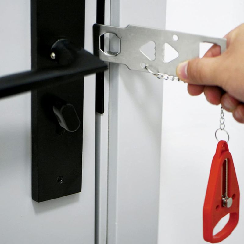 GG BRANDS. Cerradura de puerta portátil para aumentar la privacidad y seguridad. Cerradura de seguridad para puerta. Seguridad e