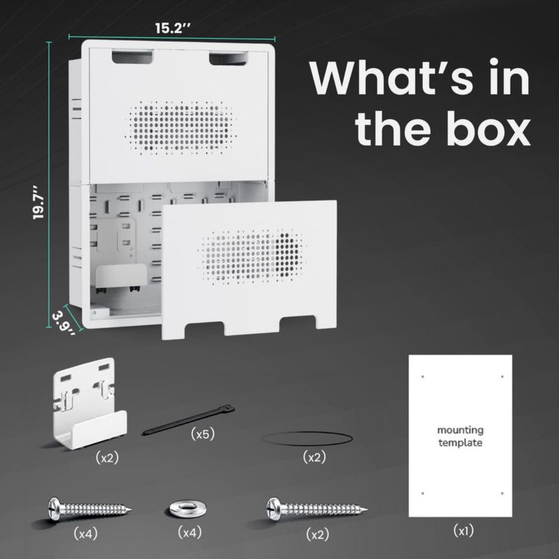 Caja de medios ynVISION.DESIGN 43 cm empotrada en la pared