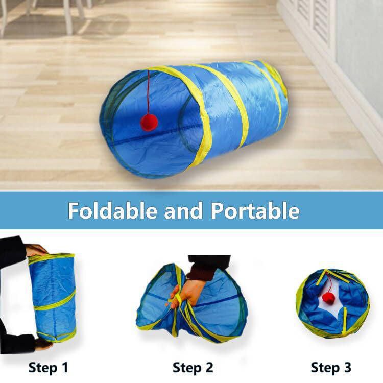 Túnel para Gatos Deofun 2 Entradas Plegable – Juguete Interactivo