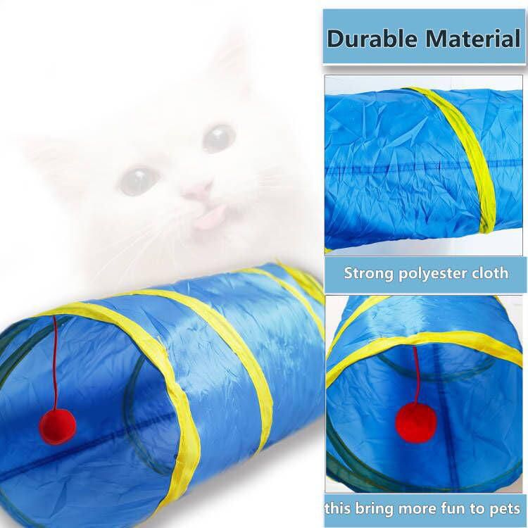 Túnel para Gatos Deofun 2 Entradas Plegable – Juguete Interactivo