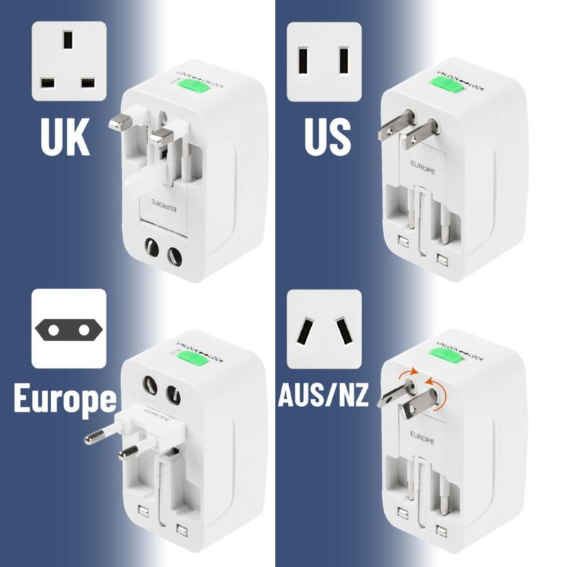 Adaptador de Corriente Universal de Viaje Bates Choice EU/UK/US