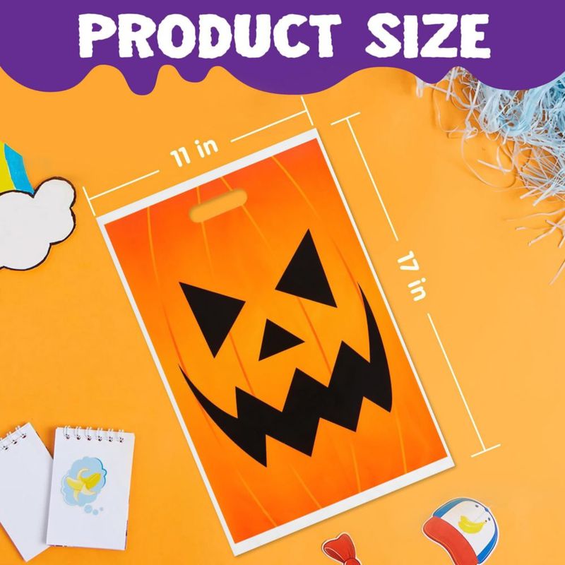 Bolsas de regalo JOYIN 72 uds 28 × 43 cm Calabaza Halloween