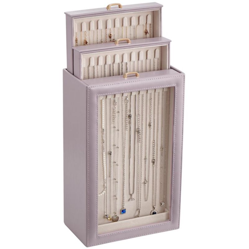 Organizador de Collares Lolalet 20x12x32 cm Morado 3 Niveles