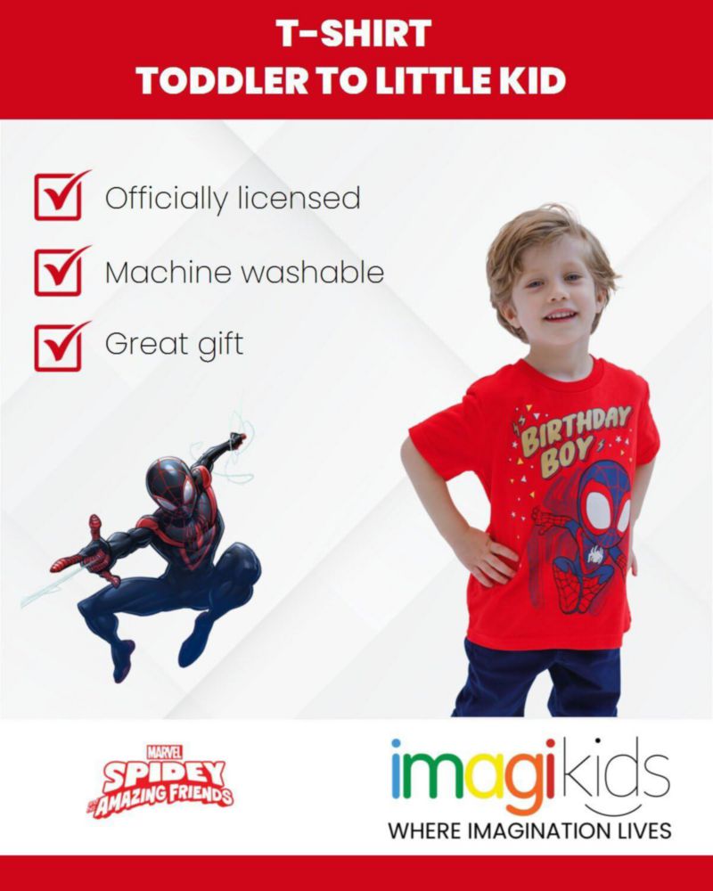 Camiseta Marvel Miles Morales Roja para Cumpleaños de Niño de 6 años