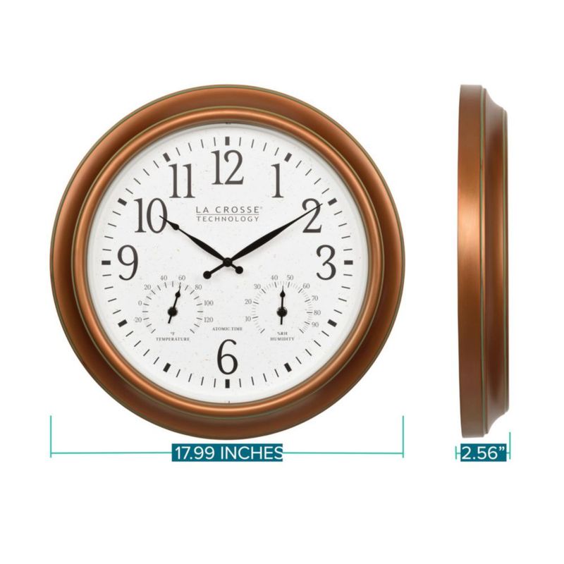 Reloj La Crosse Technology 46 cm Cobre Antiguo Atómico