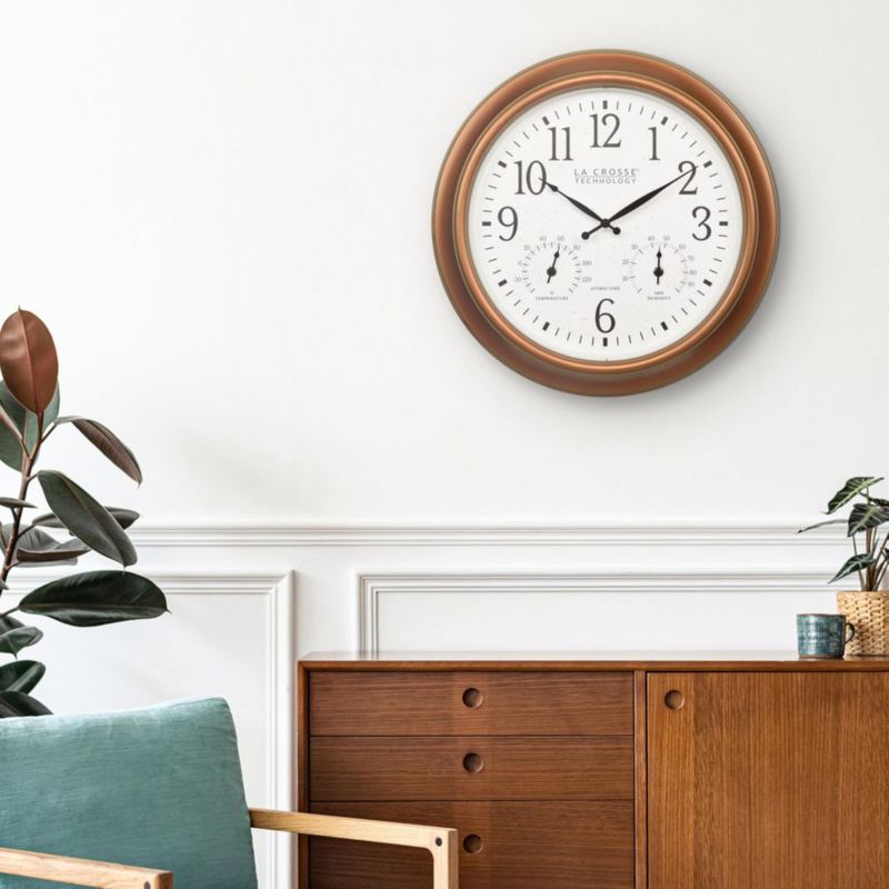 Reloj La Crosse Technology 46 cm Cobre Antiguo Atómico