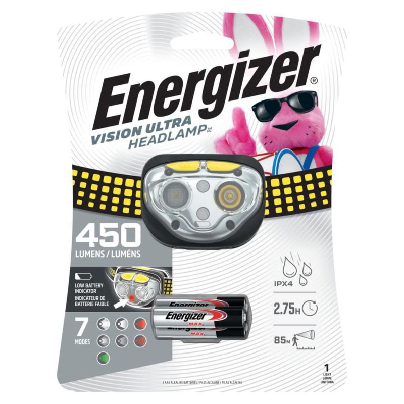 Linterna frontal Energizer Vision LED brillante para acampar resistente al agua