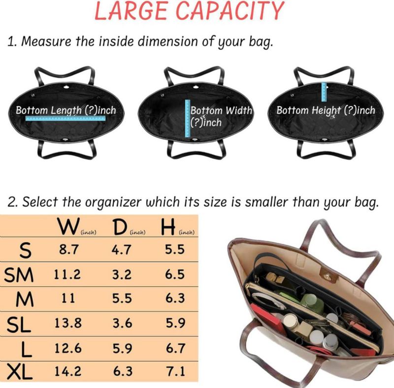 Organizador de Bolso DailyPlus de Felpa Delgado‑Grande Negro