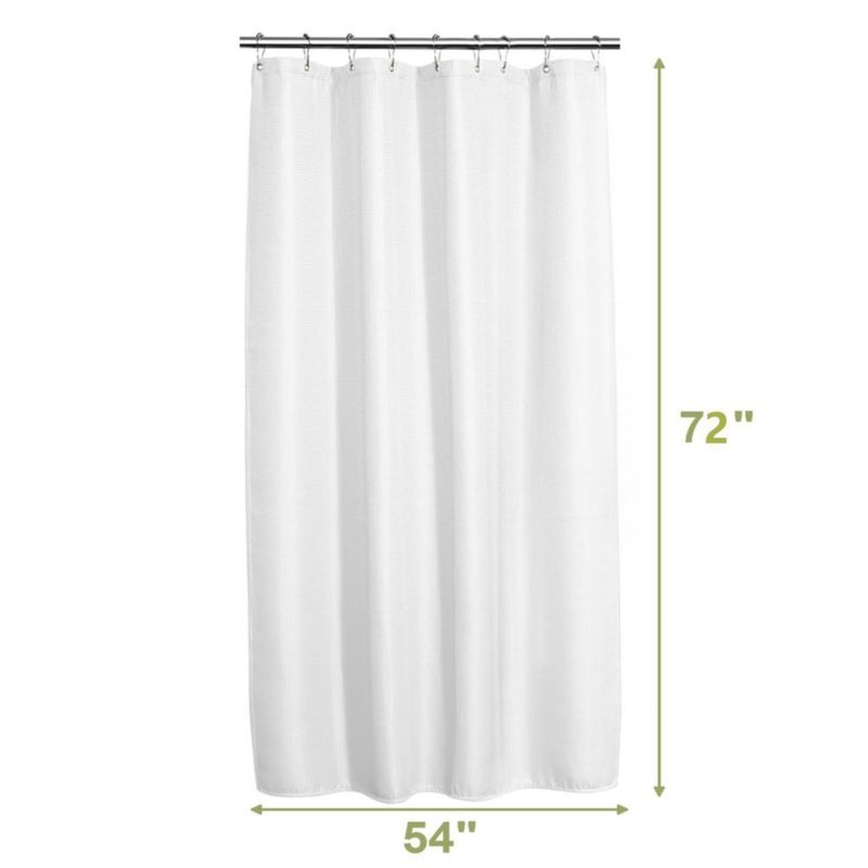 Cortina de ducha AmazerBath 137 × 183 cm blanca estilo waffle
