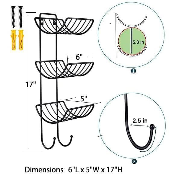 Porta toallas DEMSFIA de 15 cm negro montaje en pared juego de 2