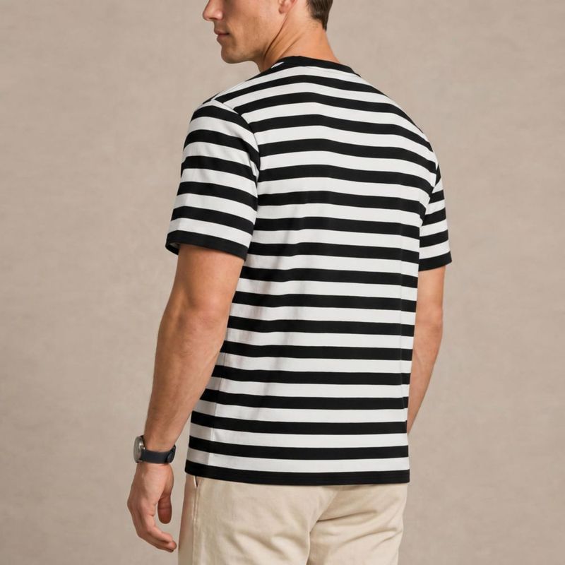 CAMISA Zengjo XXL a rayas blancas y negras