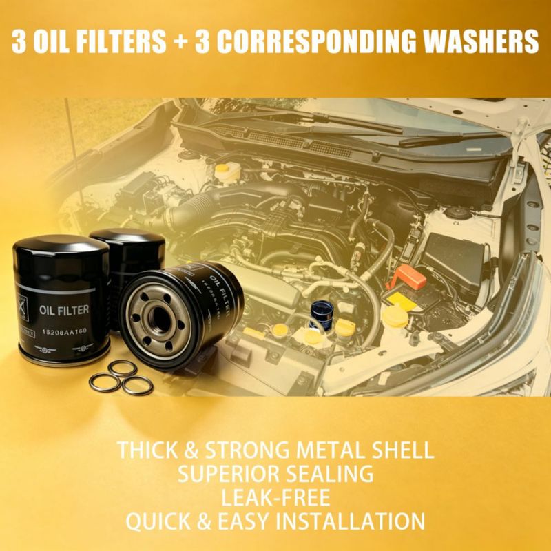 Kit de filtros de aceite AutoAlly 3 unidades 15208AA21A para Subaru