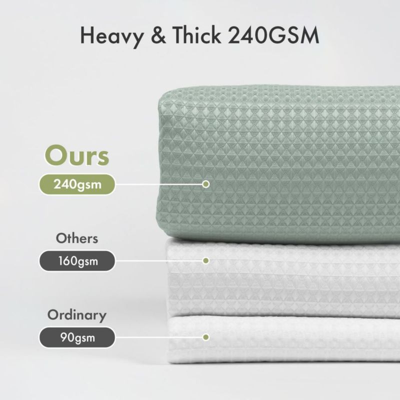 Cortina de Ducha AmazerBath 183 cm Verde Grisáceo con Textura Waffle