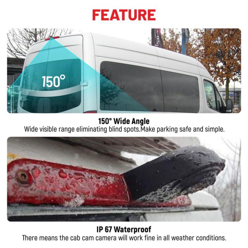 Luz de freno con cámara RED WOLF para Sprinter/Crafter 170° IP67