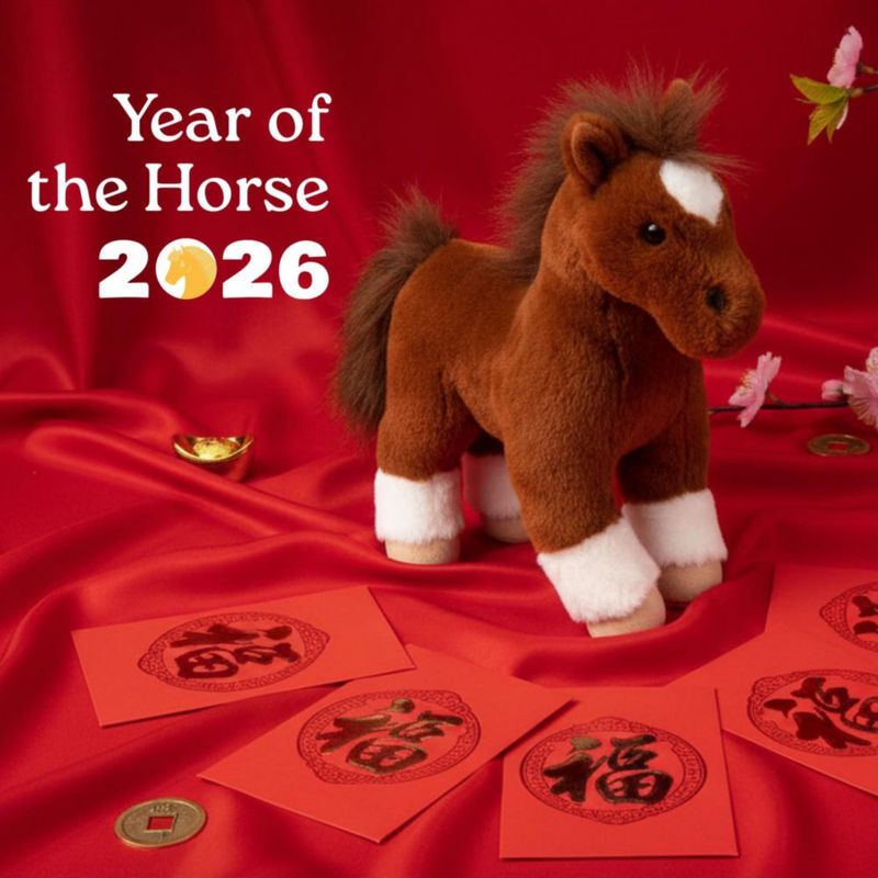 Peluche The Petting Zoo Caballo Castaño de 30 cm