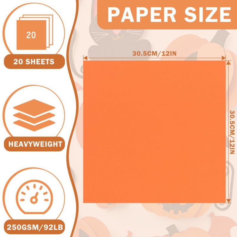 Cartulina Uncle Paul 30 cm 20 hojas Naranja 92 lb