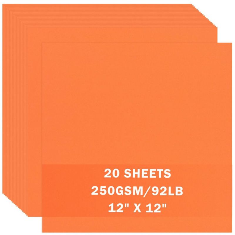 Cartulina Uncle Paul 30 cm 20 hojas Naranja 92 lb