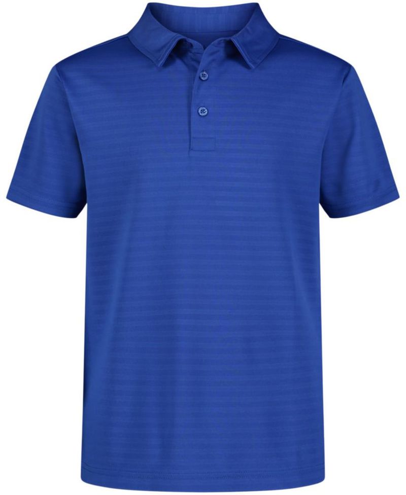 Camisa Nautica Infantil 10-12 US Polo Azul Real con Rayas en Relieve