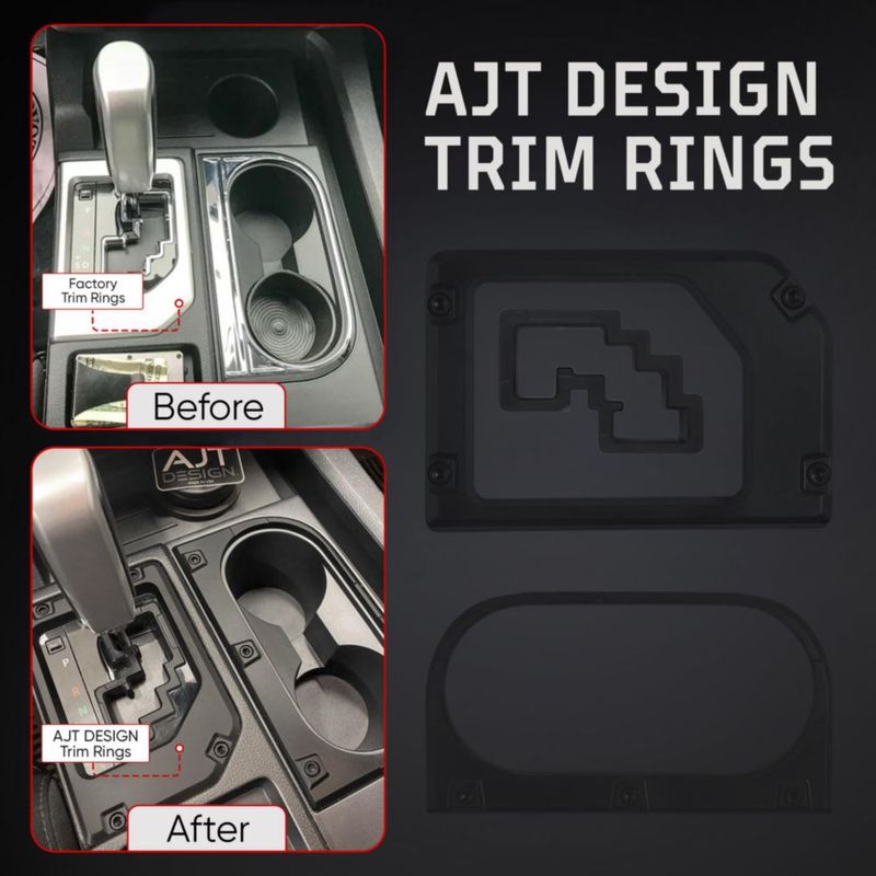 Kit de Portavasos y Palanca de Cambios AJT DESIGN para Tundra (2014-2021) Negro