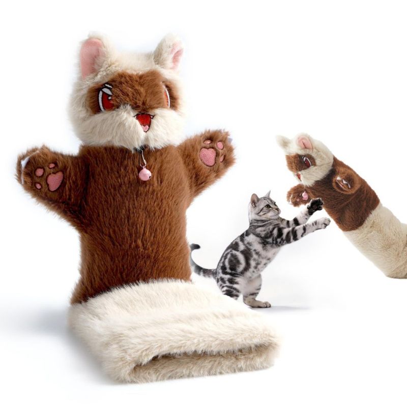 Guante de lucha para gato PURETOY 56 cm con hierba gatera – Mapache