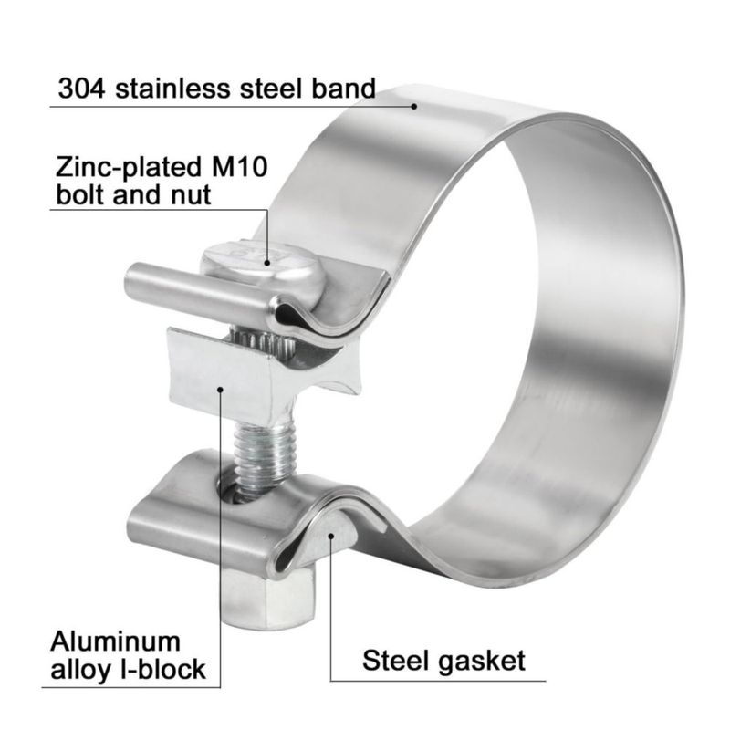 Abrazadera de Escape TIROL 2" 304 Acero Inoxidable (2 unidades)