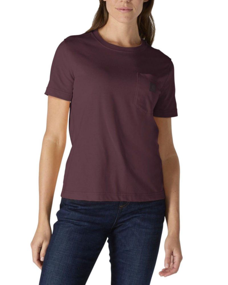 Camiseta Carhartt para Mujer Irvine Talla Grande Color Cherrywood Profundo