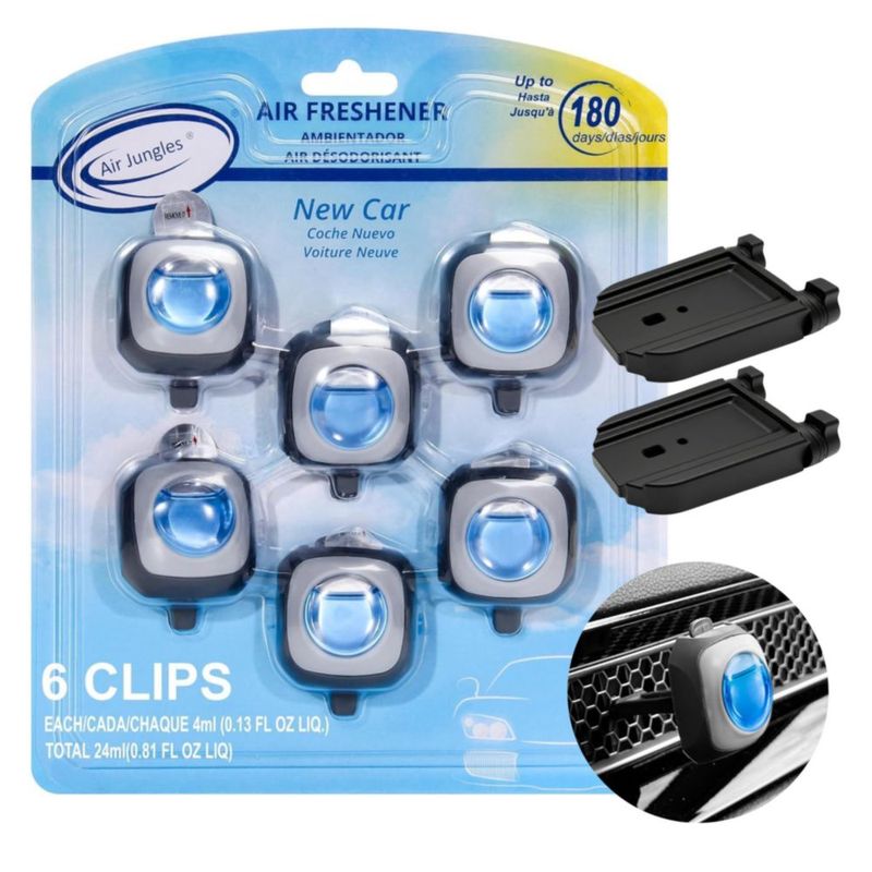 Ambientador para coche Air Jungles 6 uds 4 ml cada una