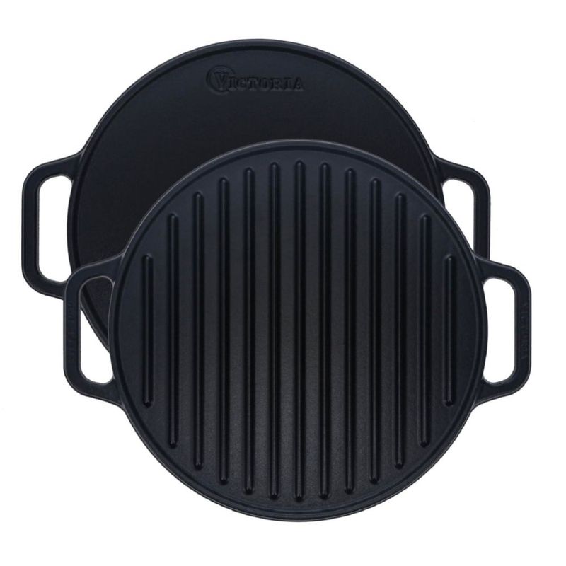 Plancha Victoria Redonda 32 cm de Hierro Fundido Negra