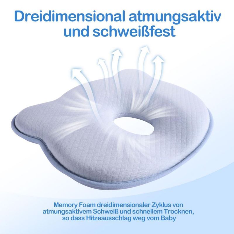 Almohada de Viaje para Bebé Jearyeng de Espuma Viscoelástica Oso Suave y Acogedora