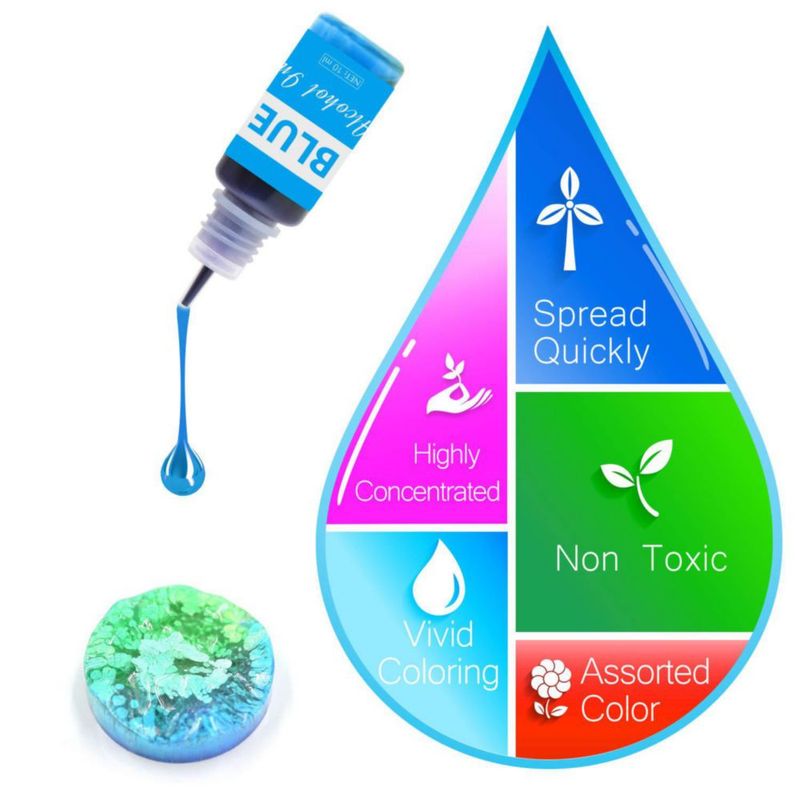Tinta alcohólica Limino 120 ml 12 colores para arte con resina
