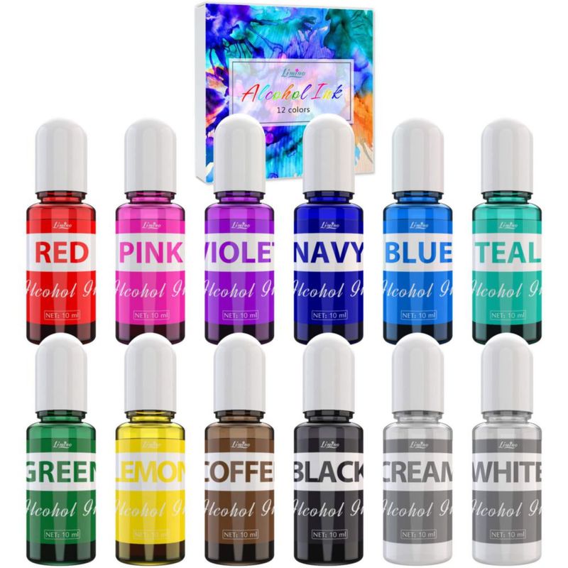 Tinta alcohólica Limino 120 ml 12 colores para arte con resina