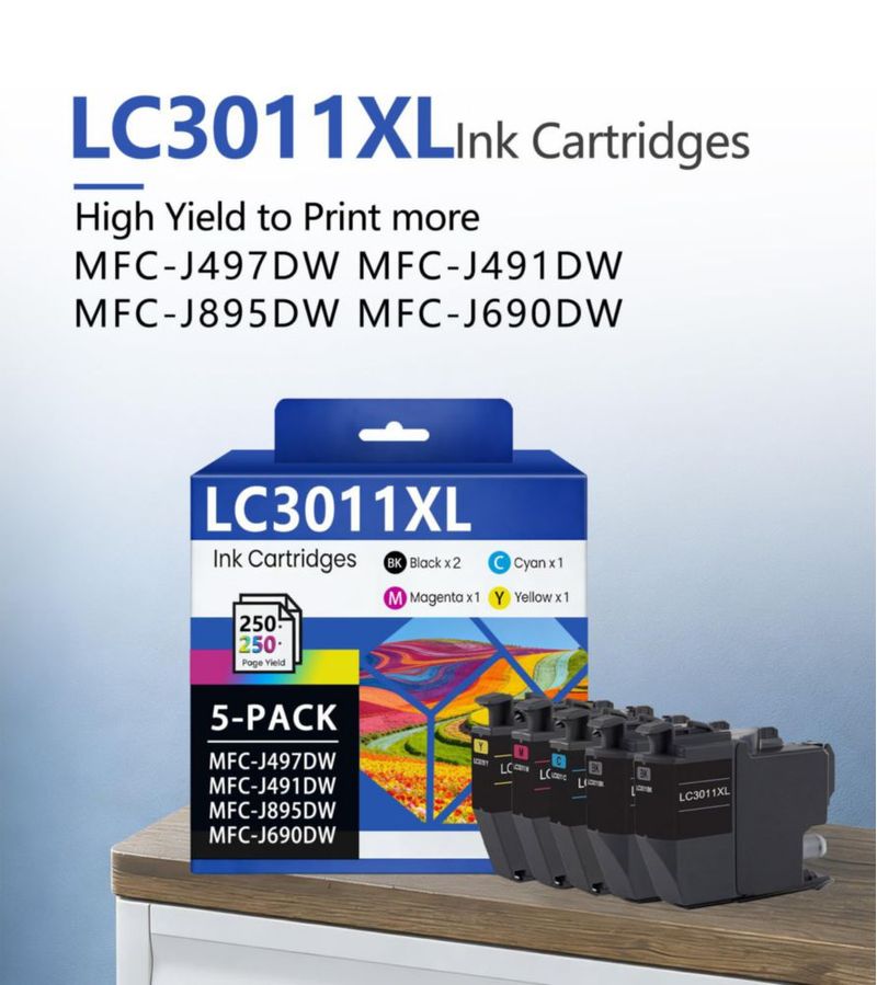 Cartuchos de tinta LOVPAIN LC3011XL 5 unidades de alto rendimiento