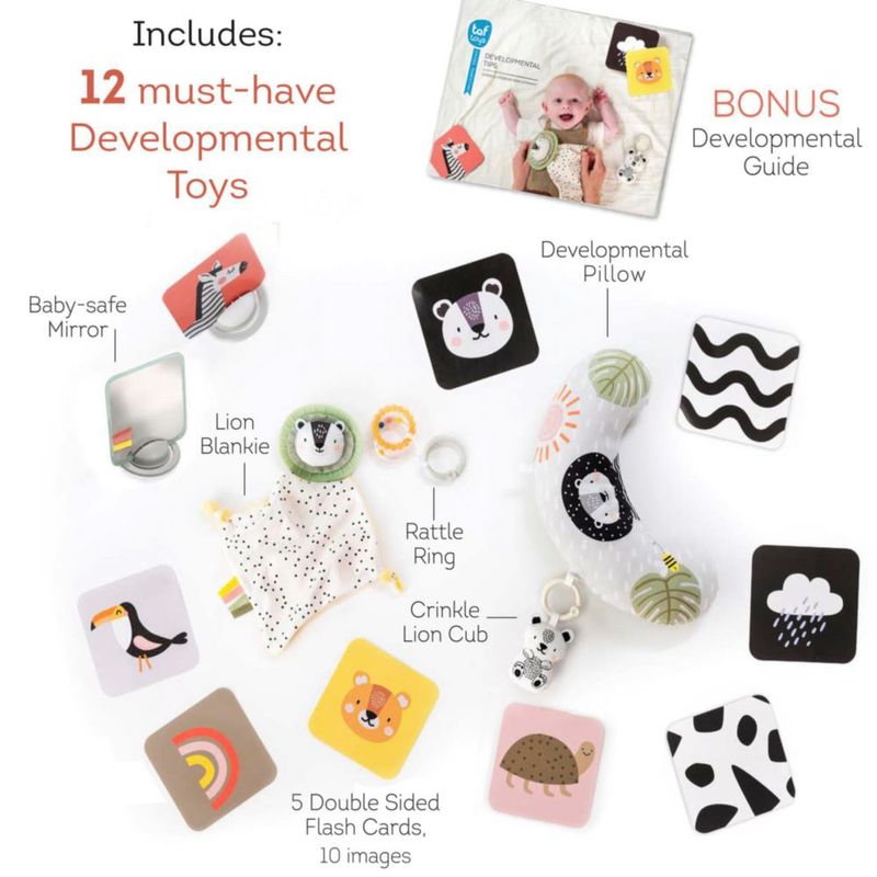 Kit de juguetes de desarrollo Taf Toys para recién nacidos con 12 juguetes esenciales