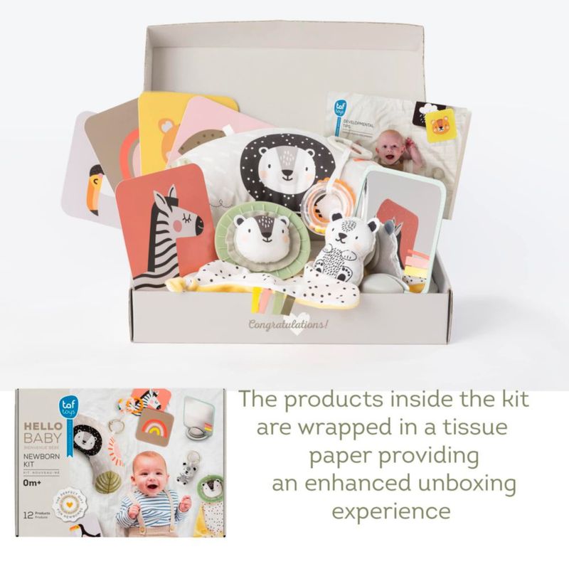 Kit de juguetes de desarrollo Taf Toys para recién nacidos con 12 juguetes esenciales