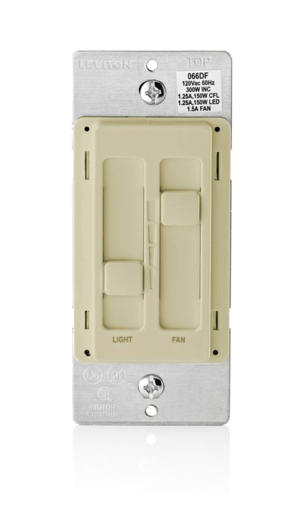 Interruptor regulador Leviton 66DF-10I marfil 120 V