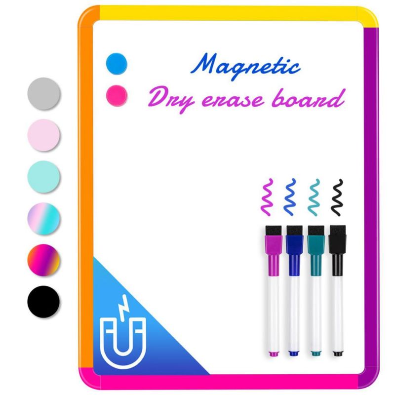 Pizarra Magnética de Borrado en Seco VUSIGN 36 x 28 cm Pack de 2 con marco colorido