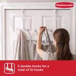 Rubbermaid Gancho de Almacenamiento 5 Ganchos Blanco para Instalar Sobre la Puerta