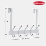 Rubbermaid Gancho de Almacenamiento 5 Ganchos Blanco para Instalar Sobre la Puerta