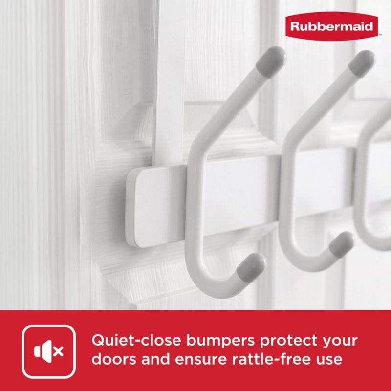 Rubbermaid Gancho de Almacenamiento 5 Ganchos Blanco para Instalar Sobre la Puerta