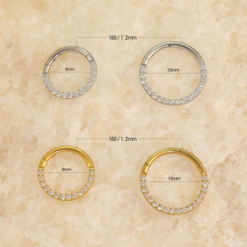Pendiente ShineRose 8 mm/10 mm/12 mm CZ Plata/Oro