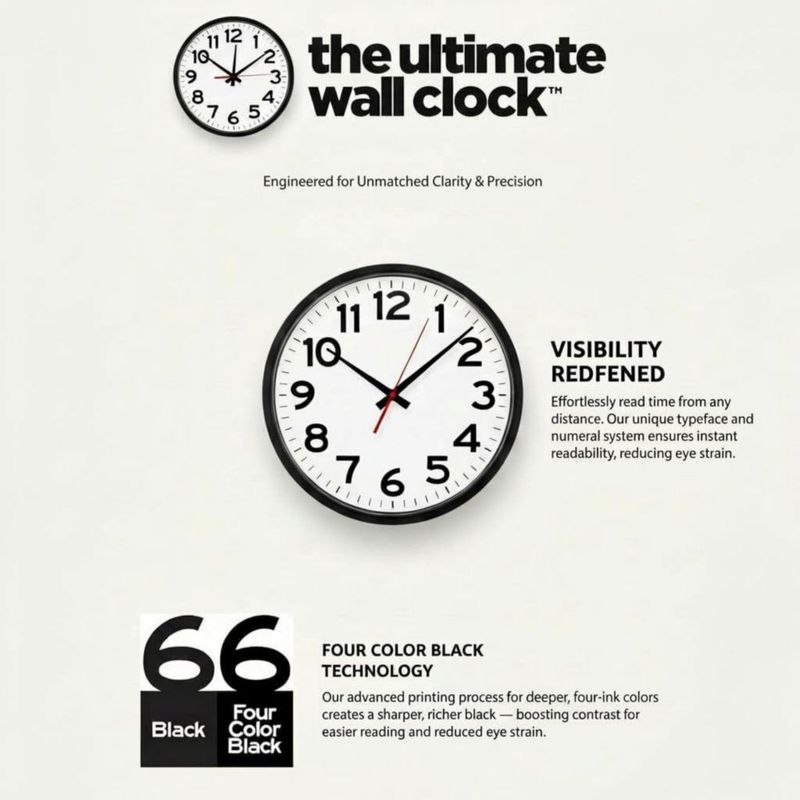 Reloj de Pared The Ultimate 36 cm Negro de Cuarzo