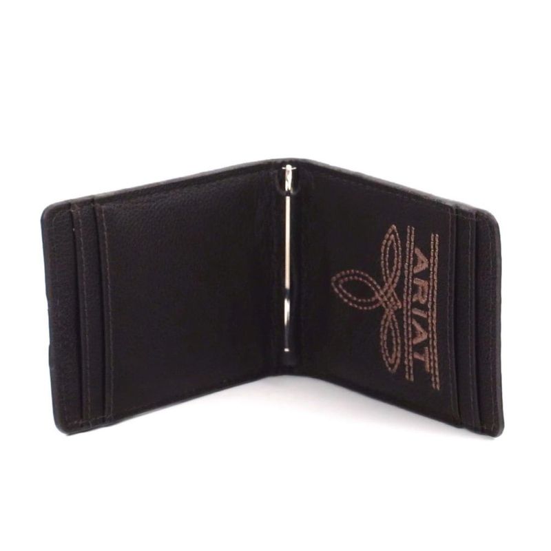Cartera Ariat 10x75x13 cm de Cuero de Toro con Clip para Billetes