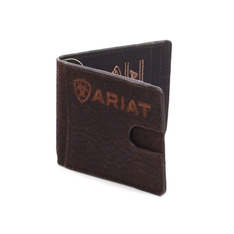 Cartera Ariat 10x75x13 cm de Cuero de Toro con Clip para Billetes
