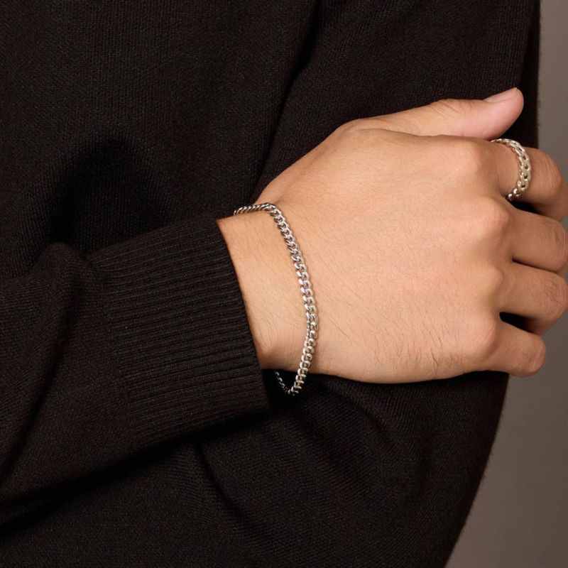 Pulsera JAXXON 20 cm Plata Cadena Cubana 5 mm