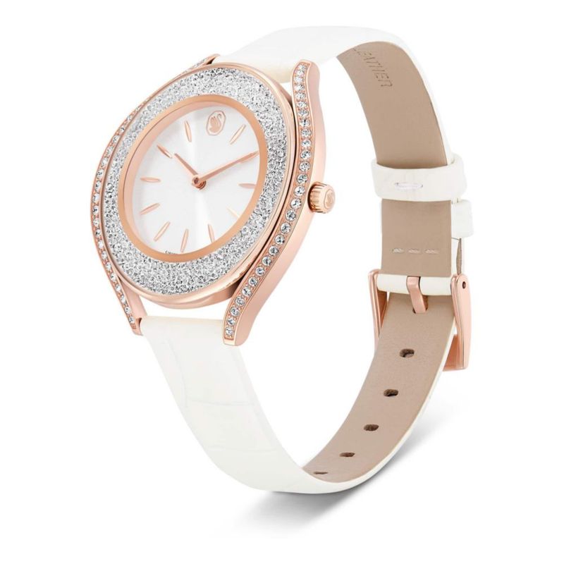 Reloj Swarovski Crystalline Aura Swiss Made con Correa de Cuero